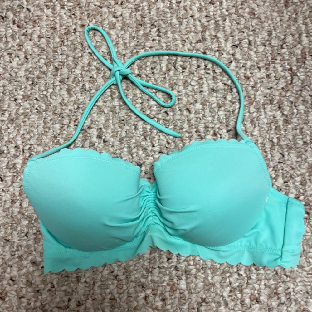 Victoria's Secret aqua blue bikini top with tie around neck